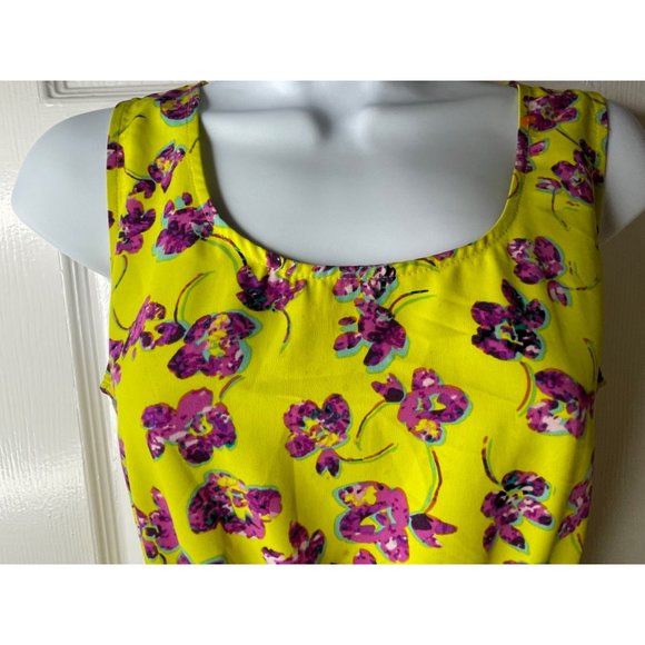 Daisy Fuentes High Low Floral Flowers Print Pattern Spring Sleeveless Dress NWT - Picture 7 of 16